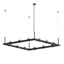 Sonneman 20QKS04C - 4' Square LED Pendant with Etched Cylinder Uplight Trim