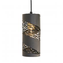 Varaluz 240M01MBFG - Flow 1-Lt Cylinder Mini Pendant - Matte Black/French Gold