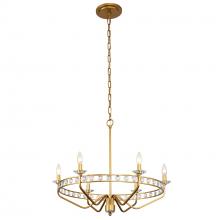 Varaluz 363C06AG - Monroe 6-Lt Chandelier - Antique Gold