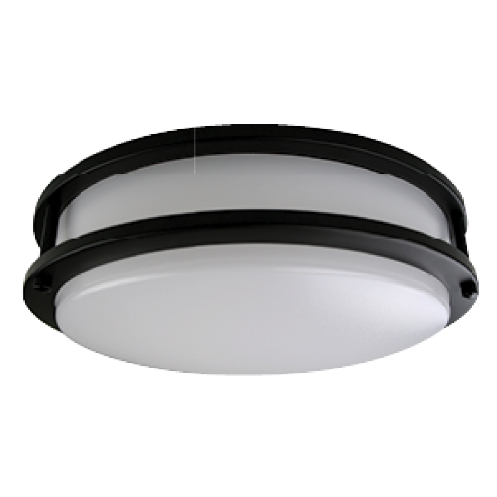 12 IN LED CEILING LUMINAIRE DOUBLE RING 20 W 120 V 3000K BLACK 1 400 L M ROUND