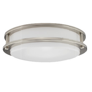 16 IN LED CEILING LUMINAIRE DOUBLE RING 26 W 120 V 3000K CHROME 1 820 LM ROUND