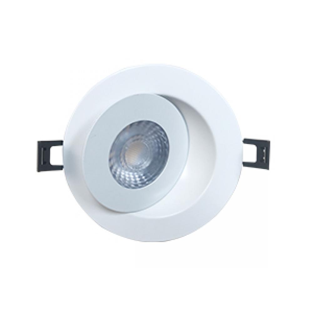 SWIVEL DOWNLIGHT 8W 120V 2700/3000/4000K 4IN 45° WHITE ROUND 600lm