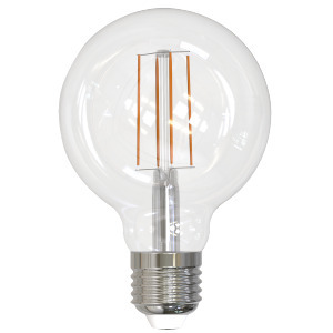 LED Filament Lamp G25 E26 Base 7W 120V 27K 800LM Clear Vertical Dim Stan dard