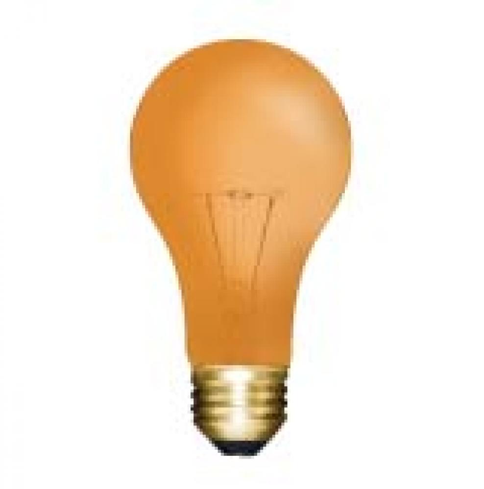 INCANDESCENT COLORED 25W A19 E26 130V TRANSPARENT AMBER STD