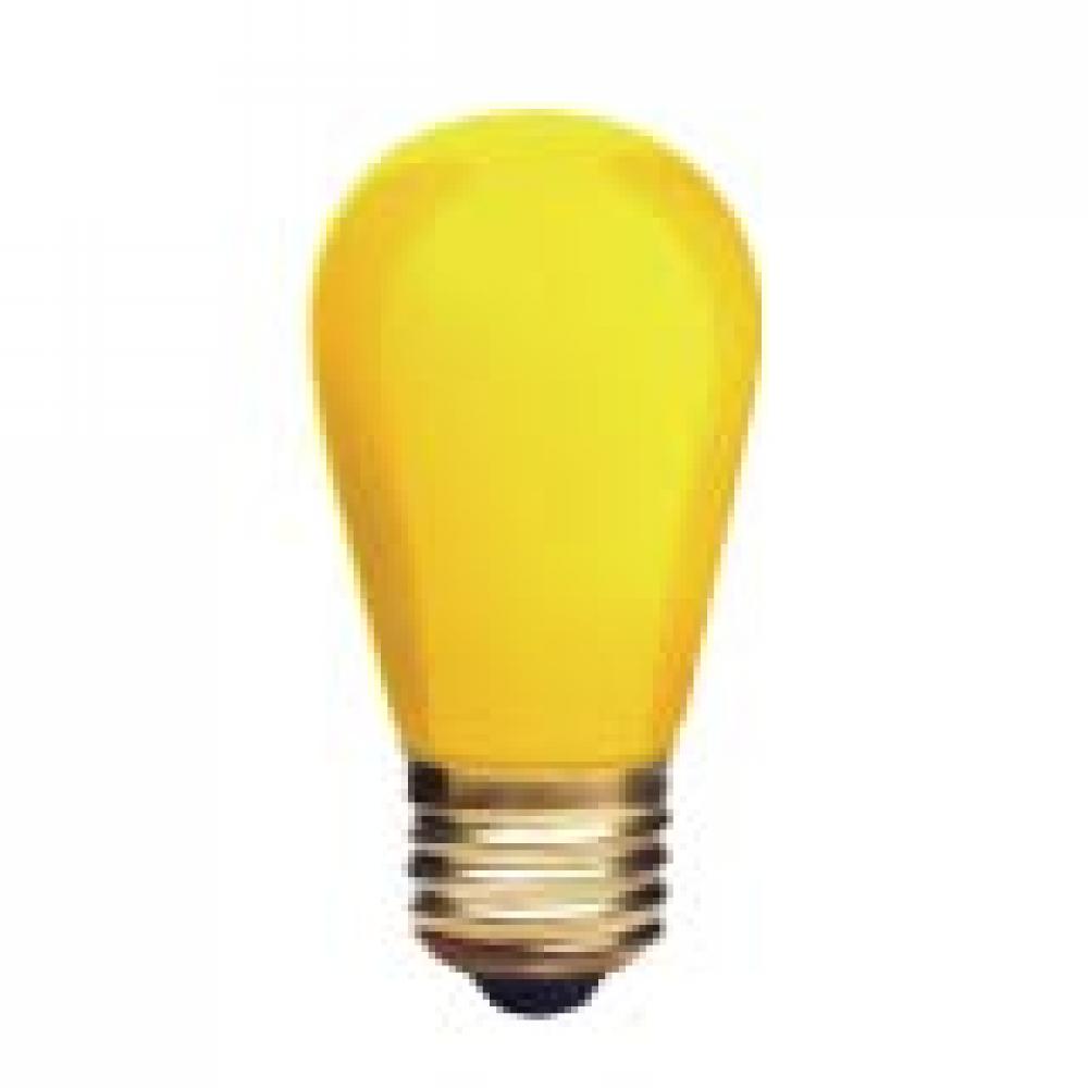 INCANDESCENT COLORED 11W S14 E26 130V CERAMIC YELLOW STD