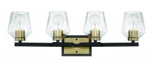  56904-FBSB - Avante Grand 4 Light Vanity in Flat Black/Satin Brass