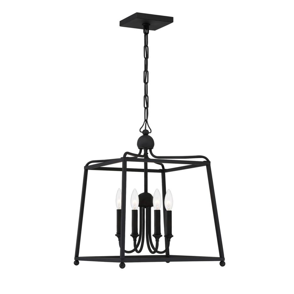 Libby Langdon Sylvan 4 Light Black Forged Mini Chandelier