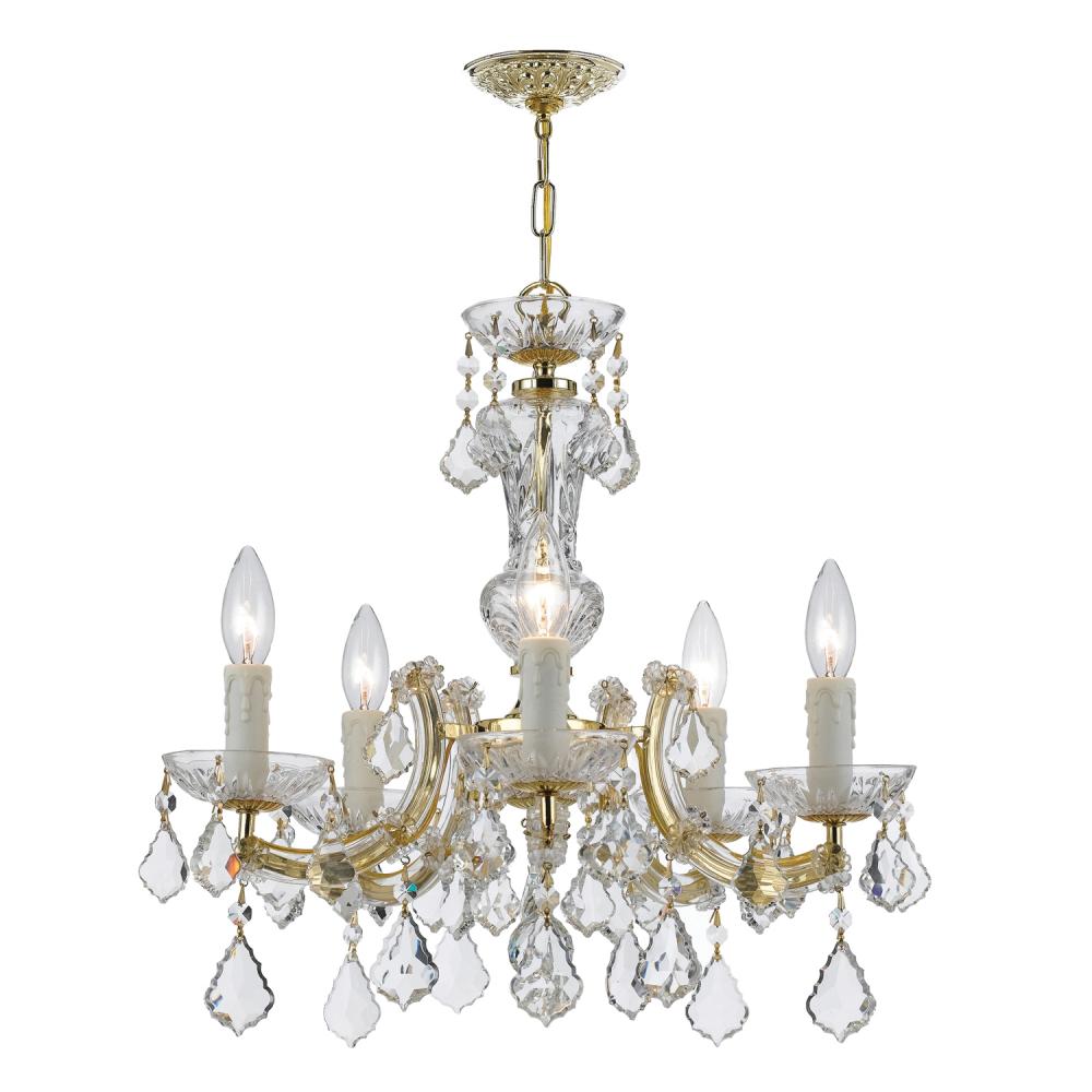 Maria Theresa 5 Light Spectra Crystal Gold Chandelier