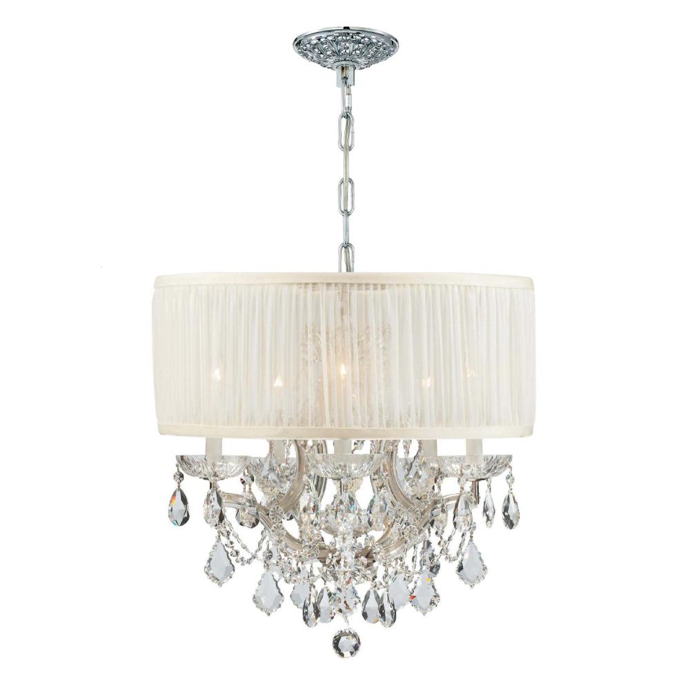 Brentwood 6 Light Spectra Crystal Polished Chrome Drum Shade Chandelier