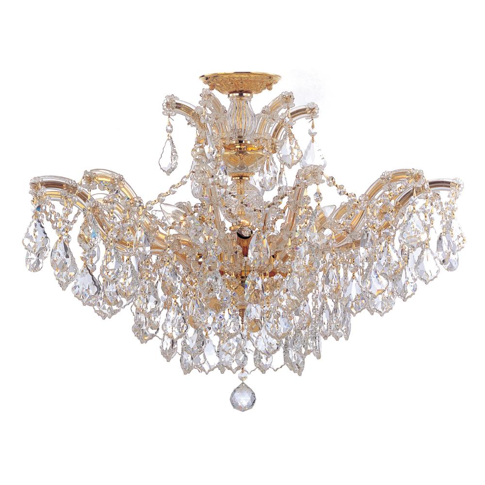 Maria Theresa 6 Light Swarovski Strass Crystal Gold Semi Flush Mount