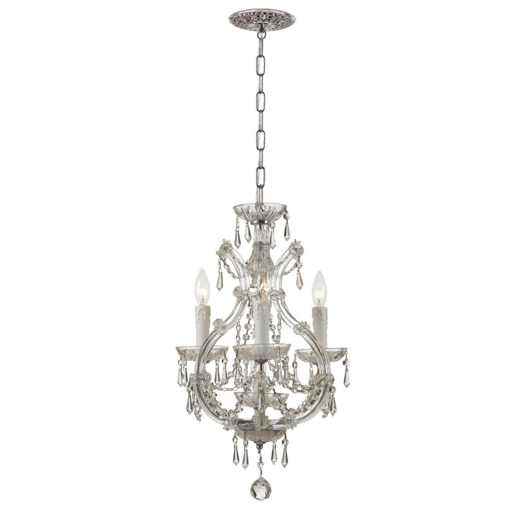 Maria Theresa 4 Light Swarovski Strass Crystal Polished Chrome Mini Chandelier