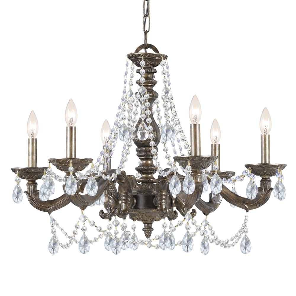 Paris Market 6 Light Swarovski Strass Crystal Venetian Bronze Chandelier