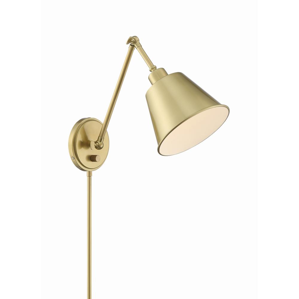 Mitchell 1 Light Aged Brass Task Sconce