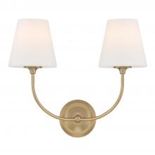  2442-OP-VG - Libby Langdon Sylvan 2 Light Vibrant Gold Sconce