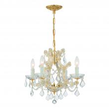 Crystorama 4474-GD-CL-S - Maria Theresa 4 Light Swarovski Strass Crystal Gold Mini Chandelier