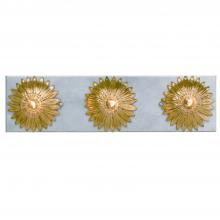 Crystorama 503-GA-SA - Broche 3 Light Antique Gold + Antique Silver Bathroom Vanity