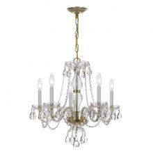 Crystorama 5085-PB-CL-SAQ - Traditional Crystal 5 Light Spectra Crystal Polished Brass Chandelier