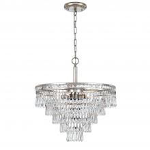 Crystorama 5264-OS-CL-MWP - Mercer 7 Light Hand Cut Crystal Olde Silver Convertible Chandelier