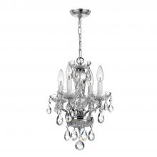 Crystorama 5534-CH-CL-I - Traditional Crystal 4 Light Clear Italian Crystal Polished Chrome Mini Chandelier