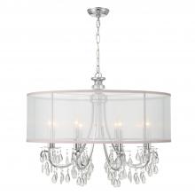 Crystorama 5628-CH - Hampton 8 Light Drum Shade Polished Chrome Chandelier