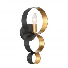  581-EB-GA - Luna 1 Light English Bronze + Antique Gold Sphere Sconce