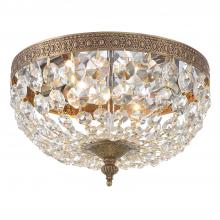 Crystorama 710-OB-CL-S - Crystorama 2 Light Swarovski Strass Crystal Olde Brass Flush Mount