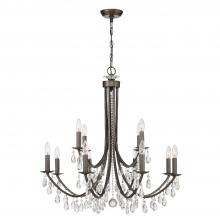 Crystorama 8829-VZ-CL-S - Bridgehampton 12 Light Swarovski Strass Crystal Vibrant Bronze Chandelier