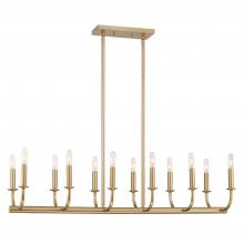 Crystorama BAI-A2112-AG - Bailey 12 Light Aged Brass Linear Chandelier