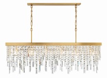 Crystorama WIN-217-GA-CL-MWP - Winfield 6 Light Antique Gold Linear Chandelier