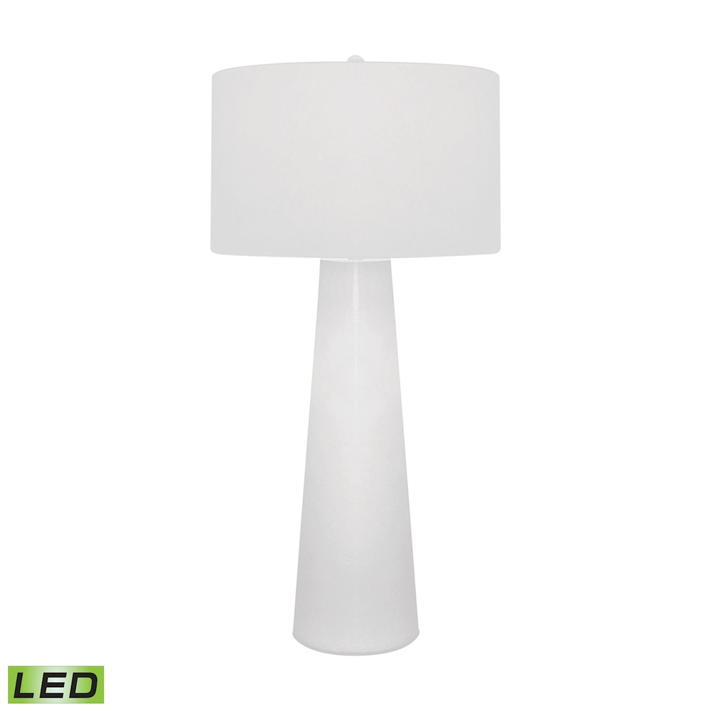 Obelisk Table Lamp in White with Night Light - LED