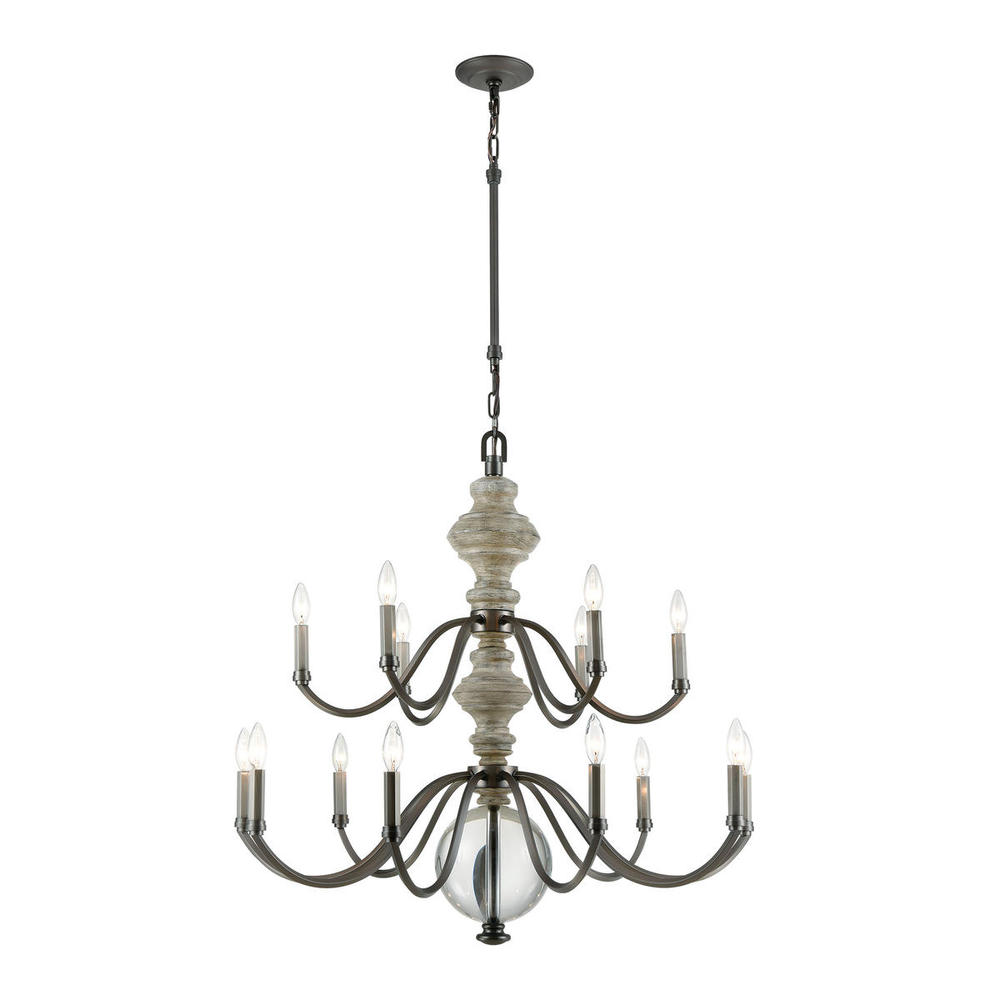 Neo Classica 15-Light Chandelier in Aged Black Nickel