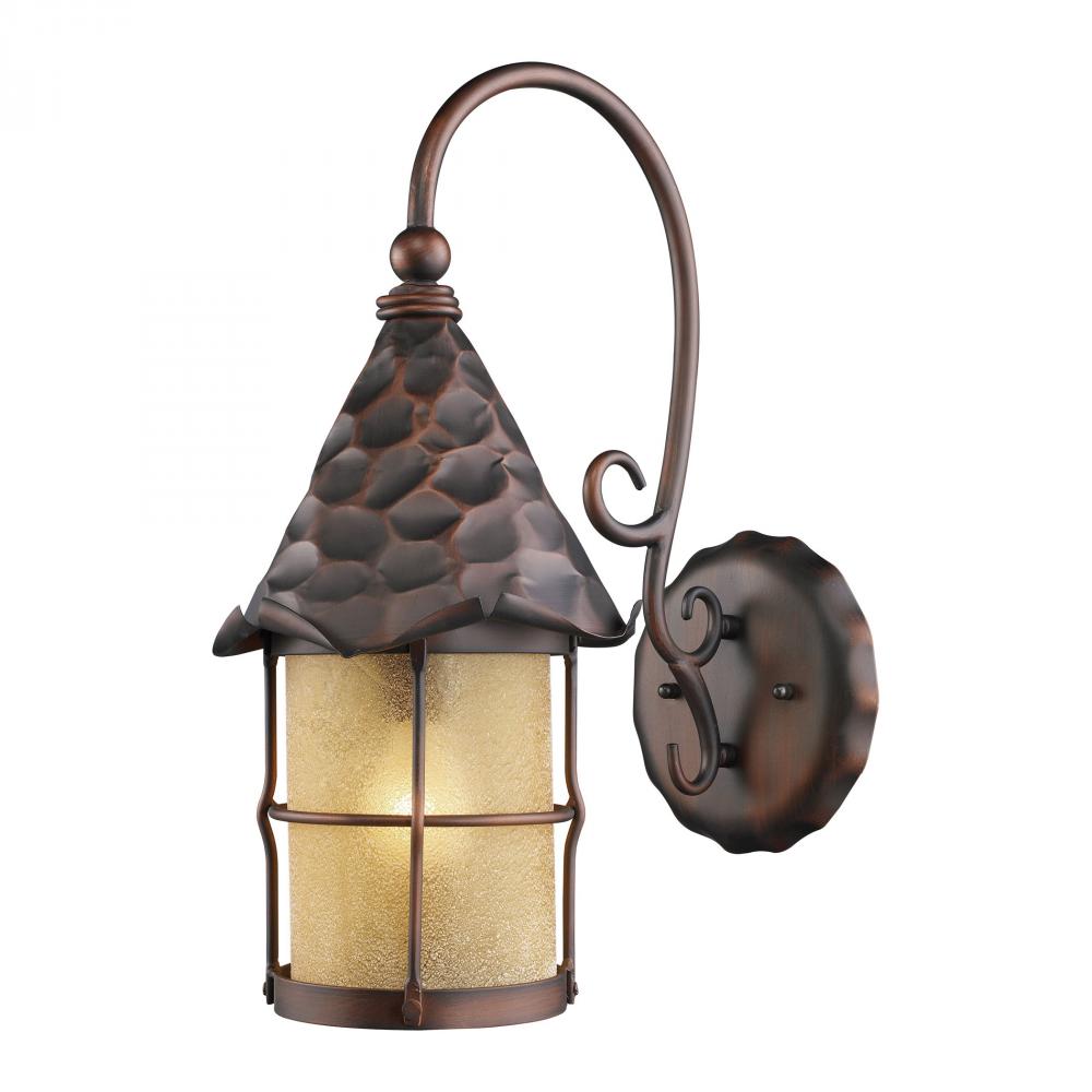 Rustica 1-Light Outdoor Wall Lamp in Antique Copper