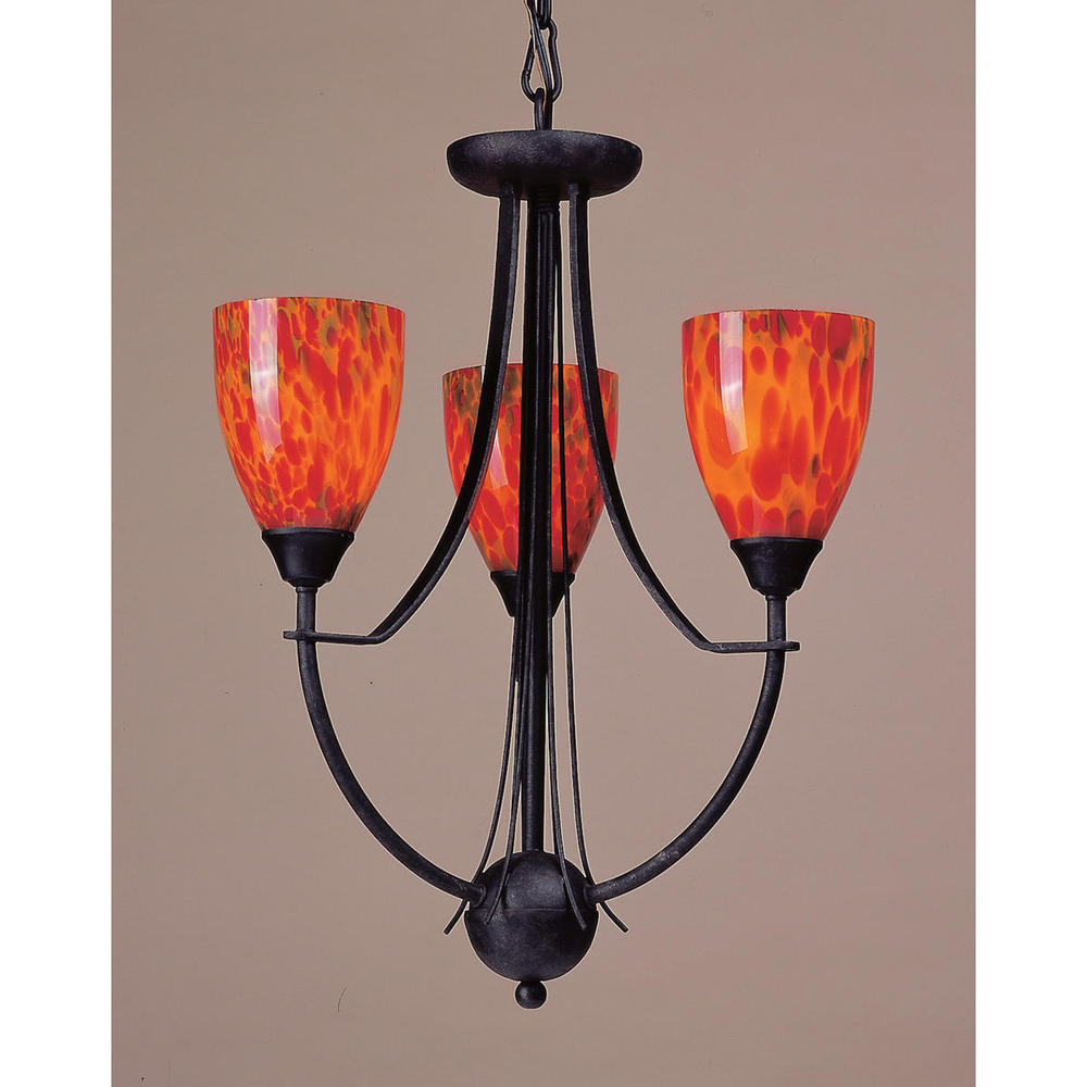 CLASSICO COLLECTION FIRE RED GLASS 3 LIGHT