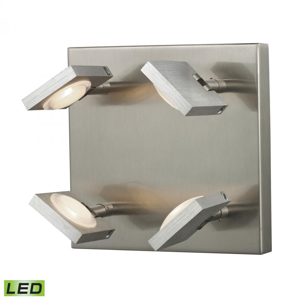 Reilly 4-Light Sconce in Brushed Nickel and Brushed Aluminum