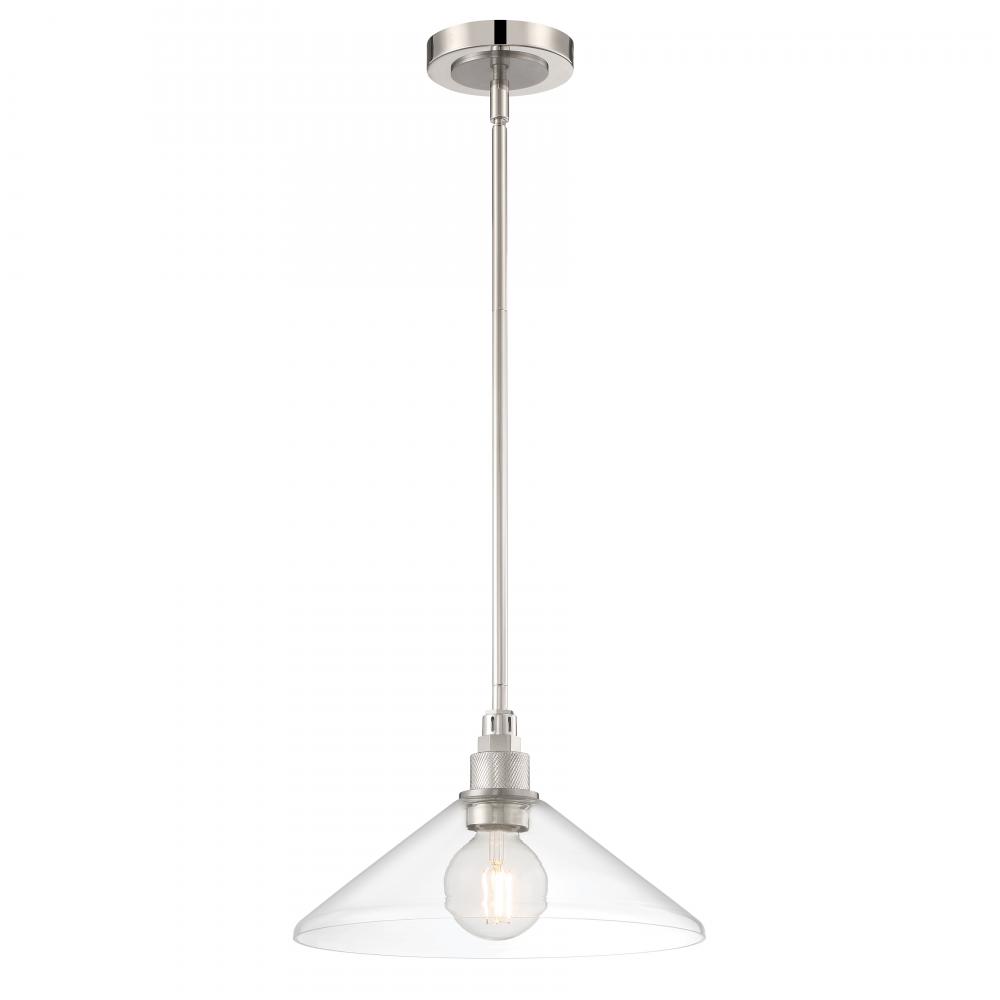 Charis 12.5'' Wide 1-Light Pendant - Polished Nickel with Brushed Nickel