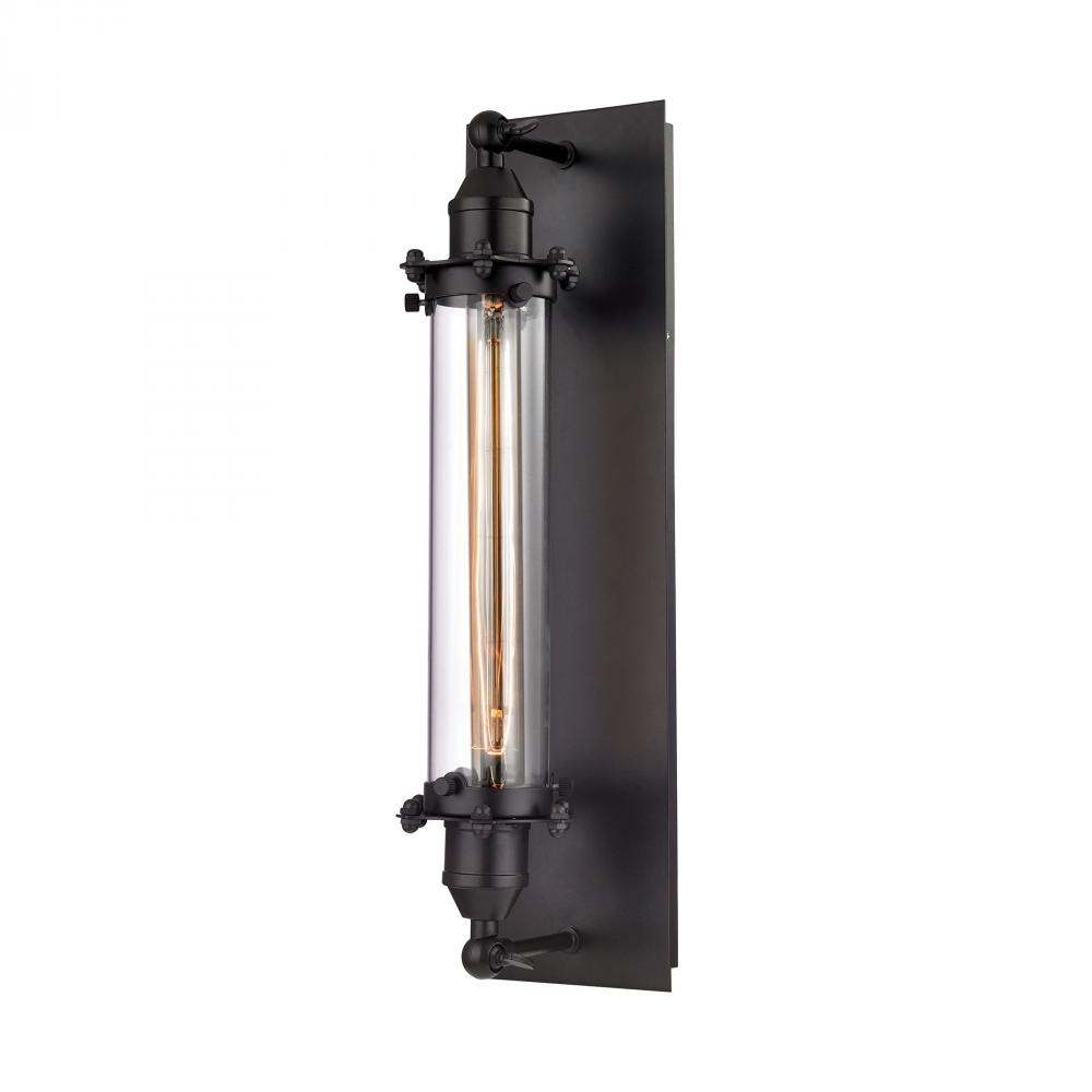 Fulton 1-Light Wall Lamp in Oil Rubbed Bronze with Clear Glass