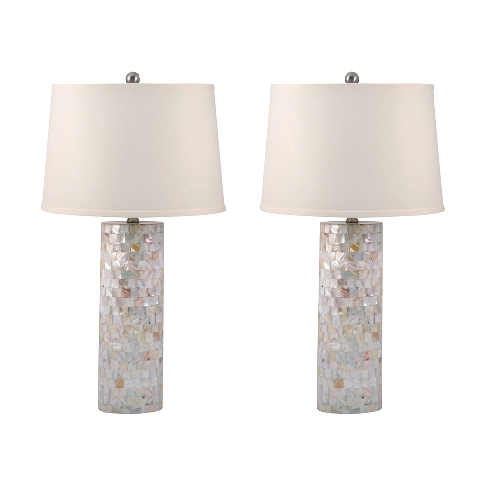 Mother of Pearl Cylinder Table Lamp (Set of 2)