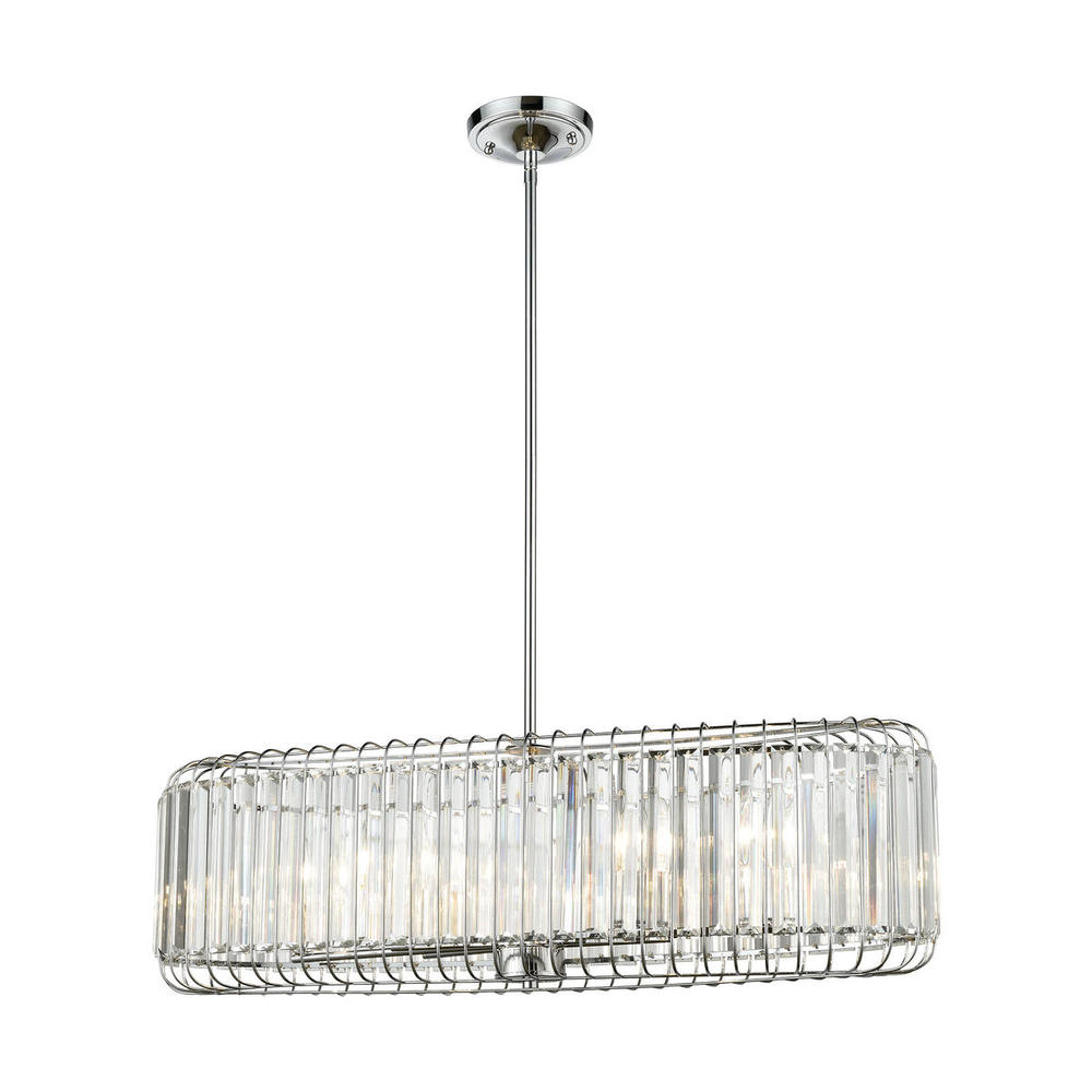 Beaumont 6-Light Linear Chandelier in Polished Chrome with Clear Crystal