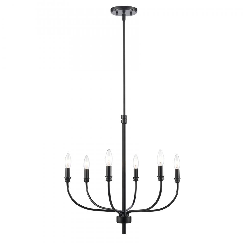 Newland 21'' Wide 6-Light Chandelier - Matte Black