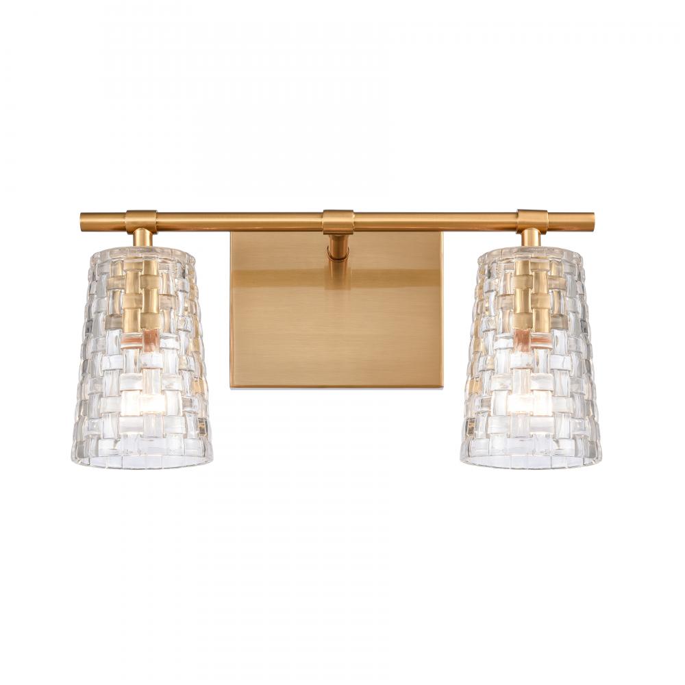 Lightweave 15'' Wide 2-Light Vanity Light - Satin Brass