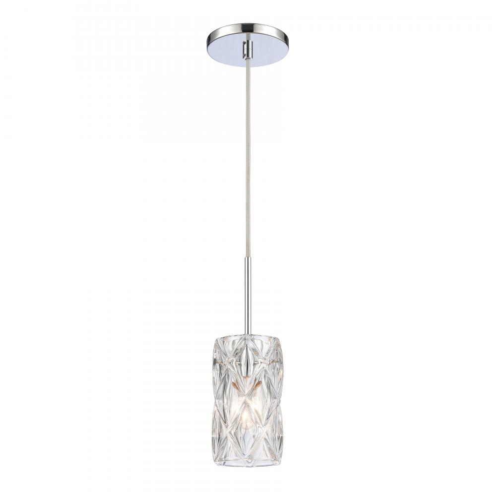 Forma de Crystal 4'' Wide 1-Light Mini Pendant - Polished Chrome