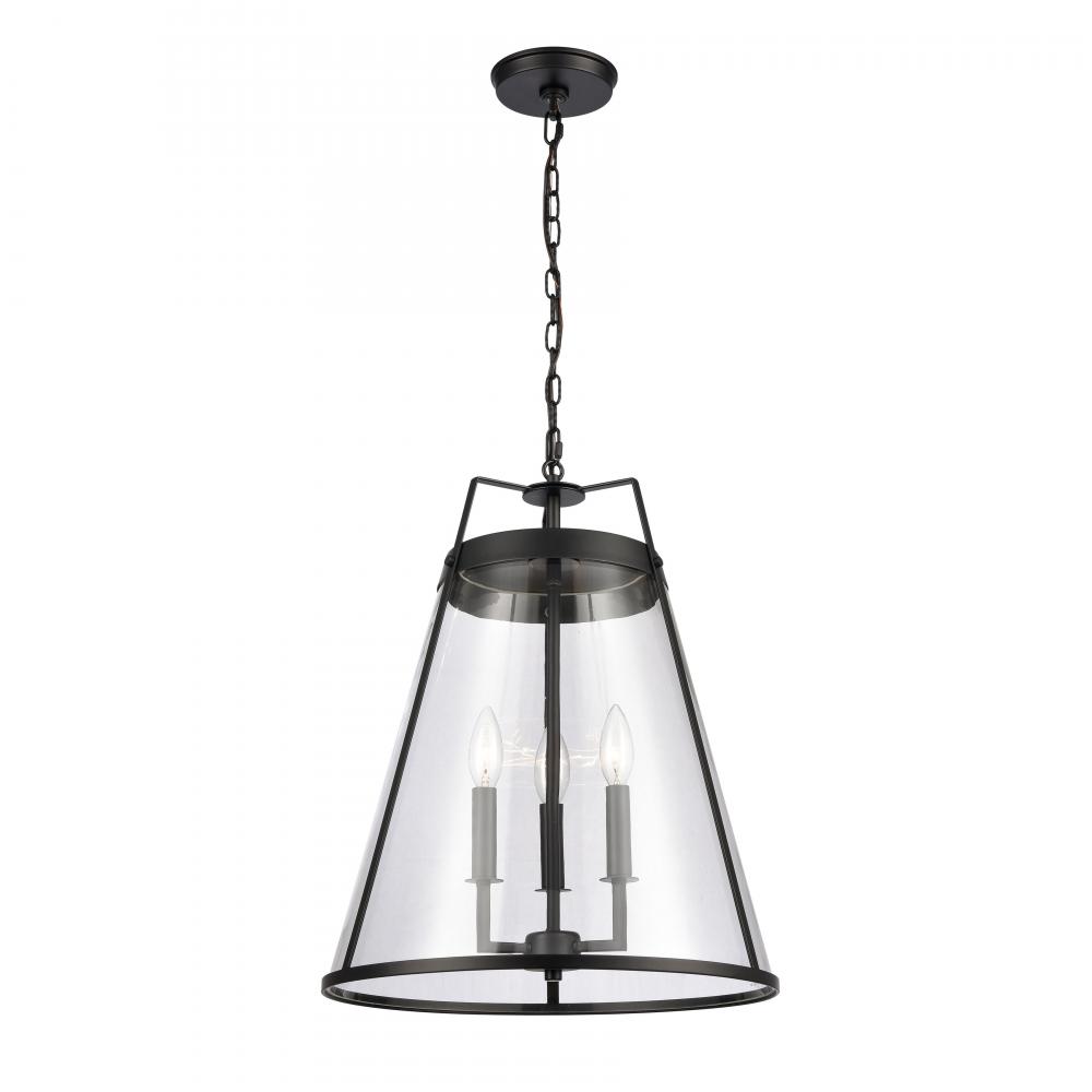 Judy 16'' Wide 3-Light Pendant - Matte Black