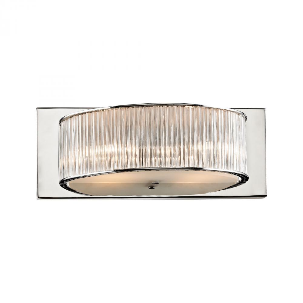 Braxton 2-Light Vanity Sconce in Chrome with Clear Crystal Rod Diffusers