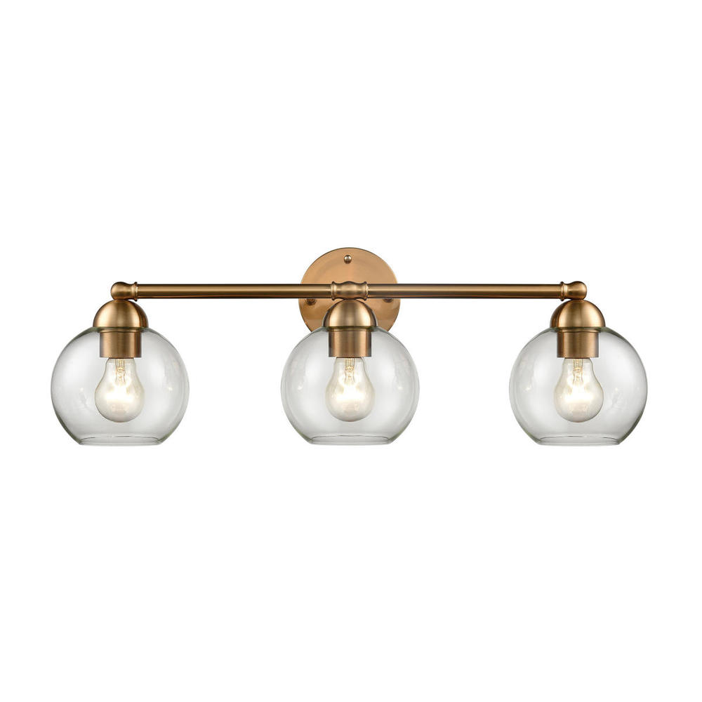 Astoria 3-Light Bath Bar in Satin Gold