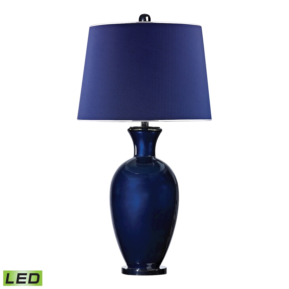 Helensburugh Glass Table Lamp in Navy Blue - LED