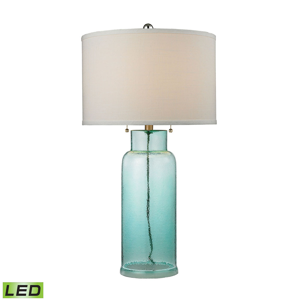 Seafoam Green Water Glass Bottle Table Lamp - LED