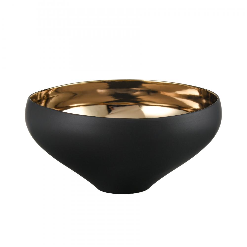 Greer Bowl - Tall Black and Gold Glazed (2 pack) (2 pack)