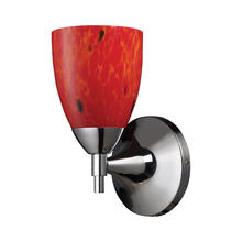 ELK Home Plus 10150/1PC-FR - Celina 1-Light Wall Lamp in Polished Chrome with Fire Red Glass