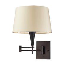 ELK Home Plus 10292/1 - Swingarms 1-Light Swingarm Wall Lamp in Aged Bronze with Beige Fabric Shade