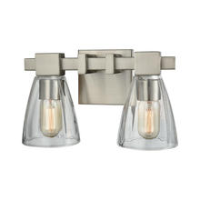 ELK Home Plus 11981/2 - Ensley 2-Light Vanity Lamp in Satin Nickel with Square-to-Round Clear Glass